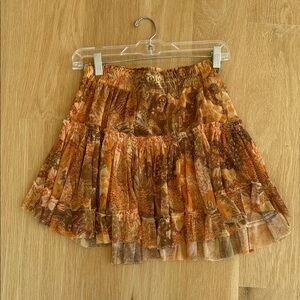 Misa Los Angeles Skirt - Orange and Brown size small